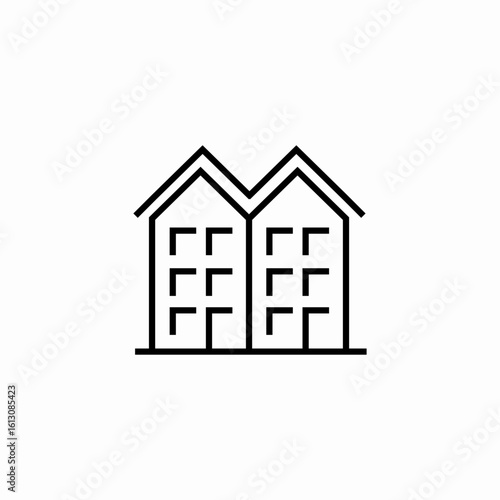 apartment buildings icon sign vector
