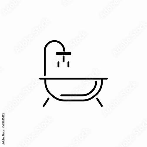 bathtub water plumbing icon sign vector
