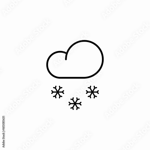 cloudy snowfall weather icon sign vector