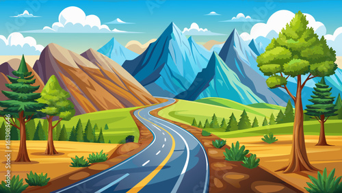 Amid nature’s embrace, a winding road to the mountains leads us into the heart of the hills, surrounded by morning mist and the soft glow of sunlight.