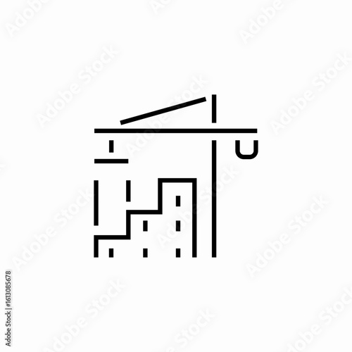 construction crane building icon sign vector