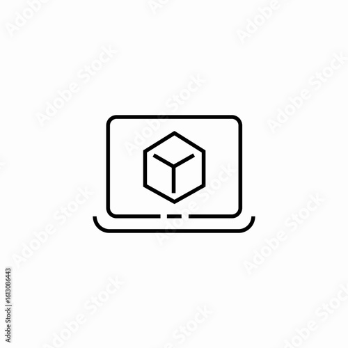 laptop 3d design icon sign vector