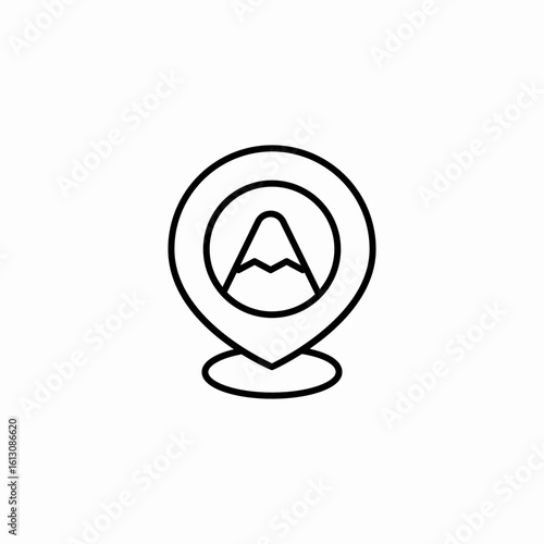 mountain location pin icon sign vector