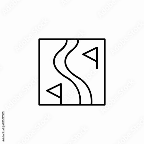 ski trail map icon sign vector