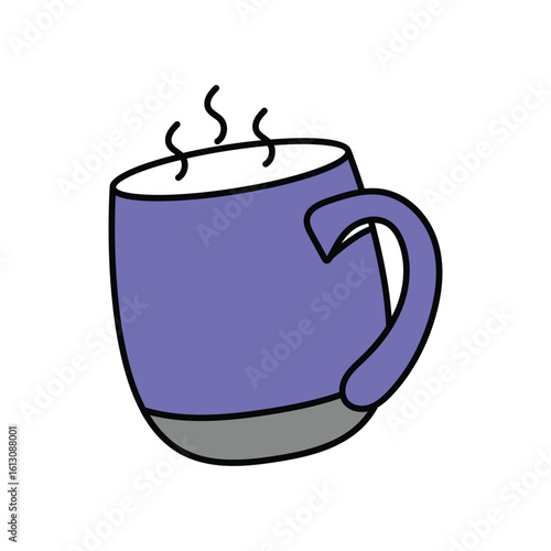 Mug with Steam color line icon with white background vector stock illustration