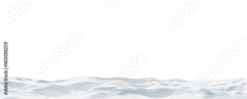 Snowdrift on transparency background with copy space 3D render