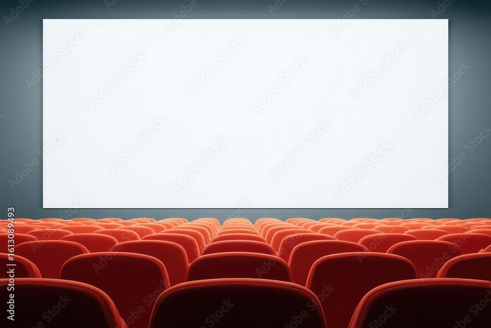 Fototapeta premium Empty movie theater with a blank screen