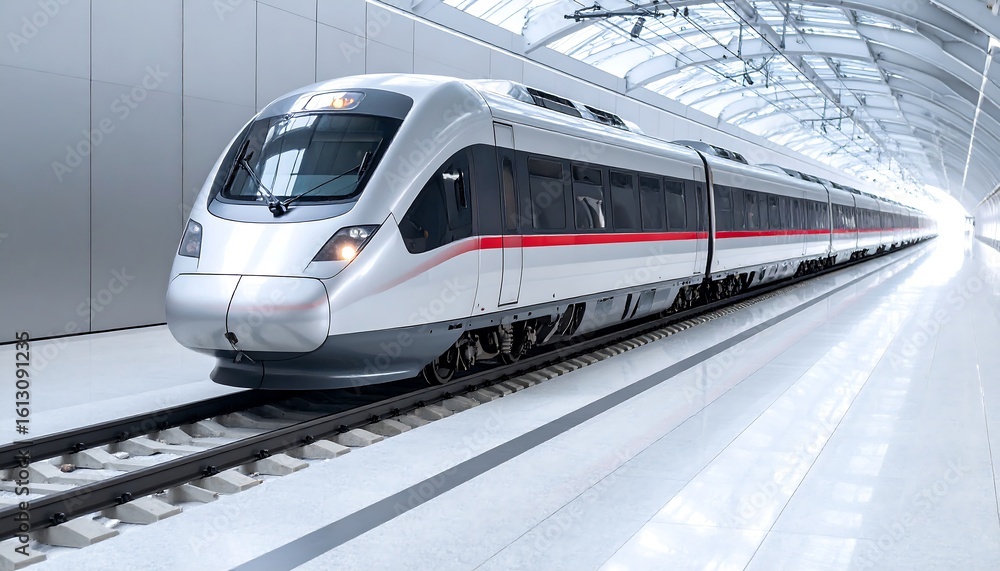 Fototapeta premium Modern high-speed train at a station