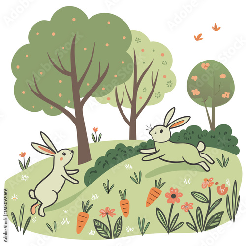 vector illustration of an apple tree