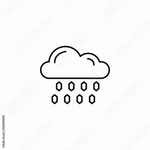 cloud hail precipitation icon sign vector