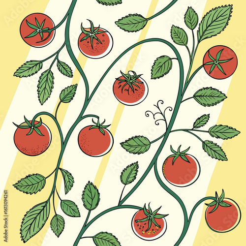 seamless pattern with tomatos