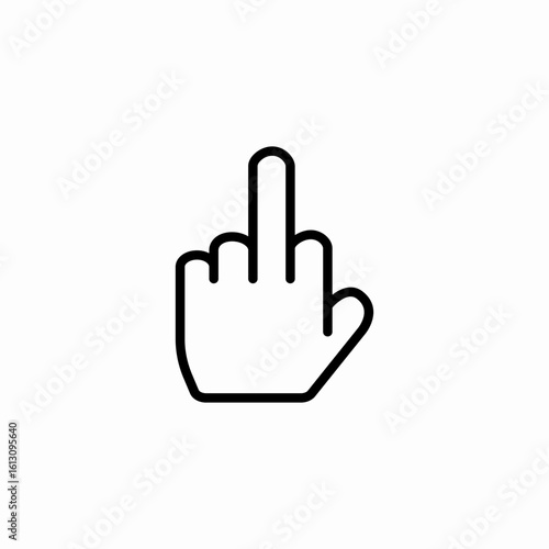 middle finger up icon sign vector