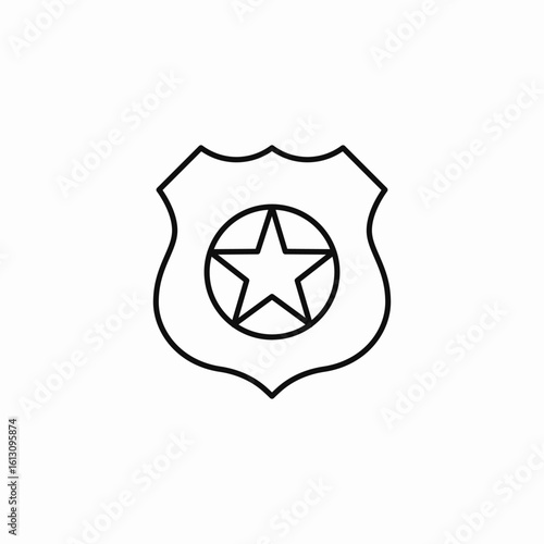 police badge star icon sign vector