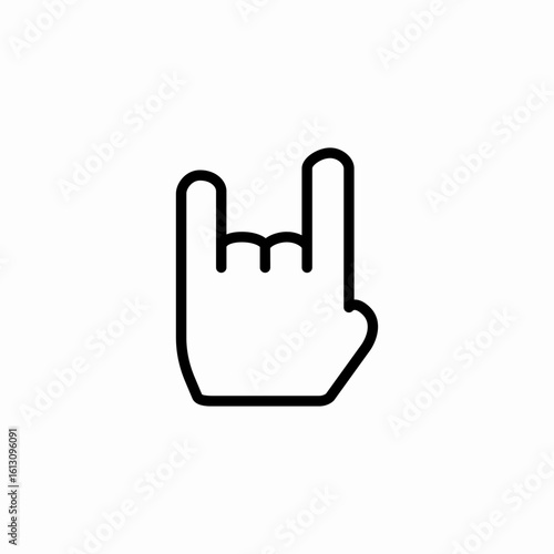 rock on hand icon sign vector