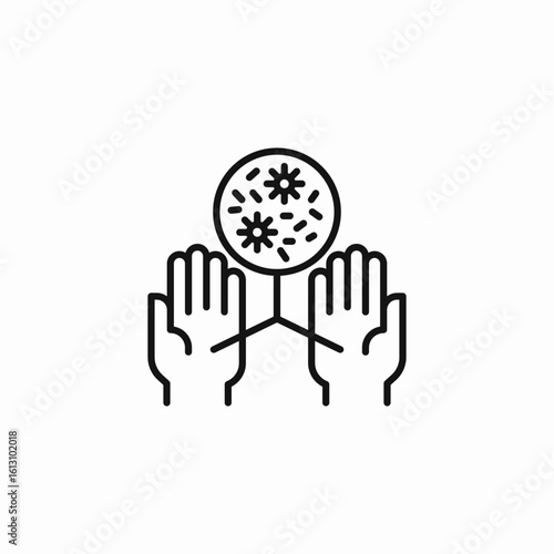 contaminated hands dirty icon sign vector
