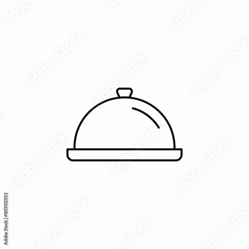 covered food tray icon sign vector