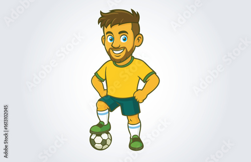 Soccer or Football Player Mascot Cartoon Character Template