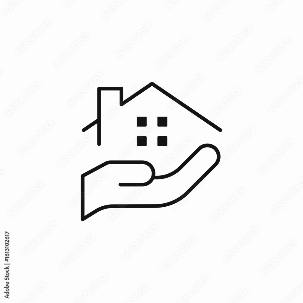 hand holding house icon sign vector hand holding house icon sign vector