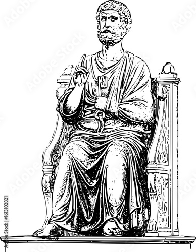 Vintage Illustration of Saint Peter with Keys