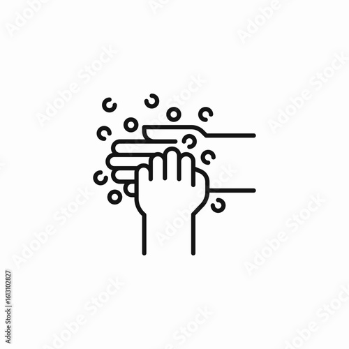 hands with soap icon sign vector
