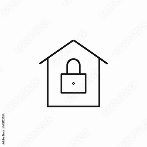 locked house secure icon sign vector