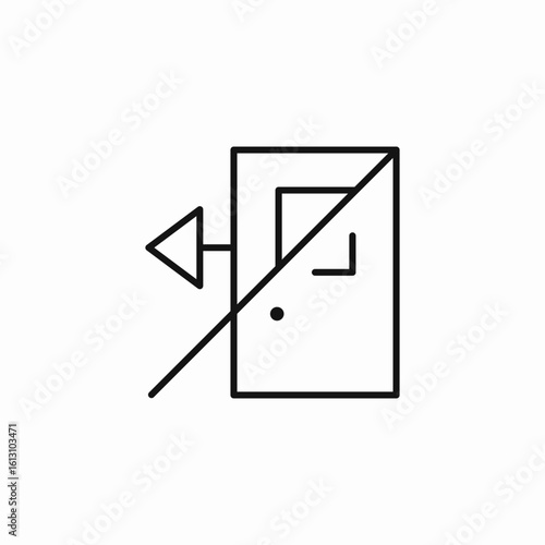 no exit door icon sign vector