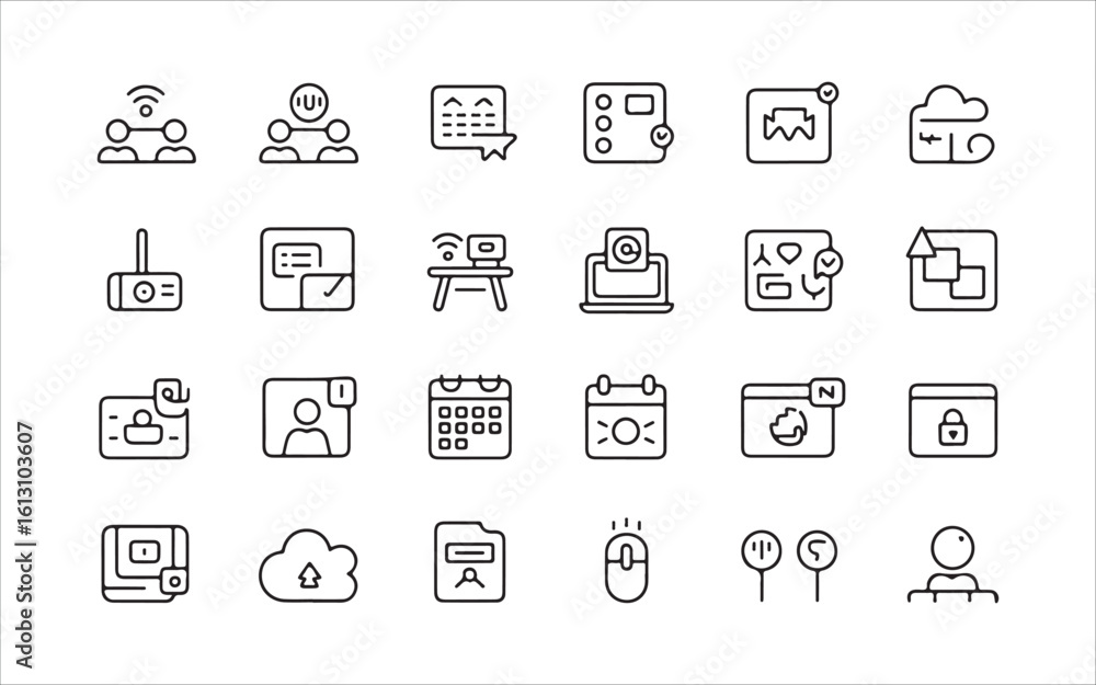 Remote Collaboration & Office Productivity Icon Set for Virtual Workspaces Remote Collaboration & Office Productivity Icon Set for Virtual Workspaces