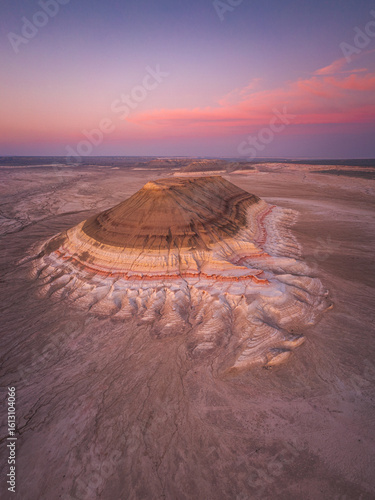 Spectacular and original Bokty mountain in Mangystan, Kazkhstan taken by a drone.