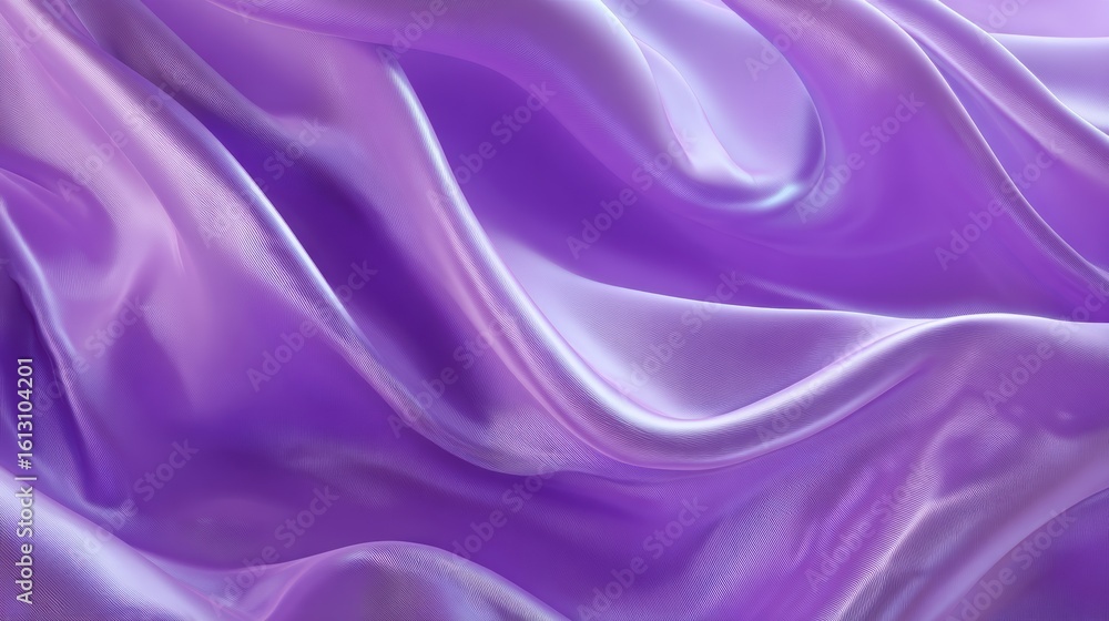 Obraz premium Beautiful flowing purple silk fabric showcasing smooth waves and rich textures for creative projects.