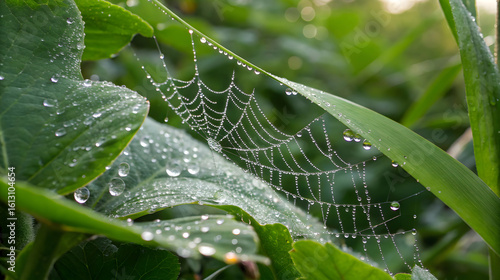 dew on a spider web