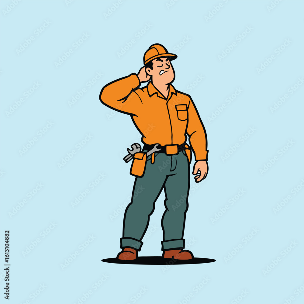 Obraz premium Construction worker looking up vector