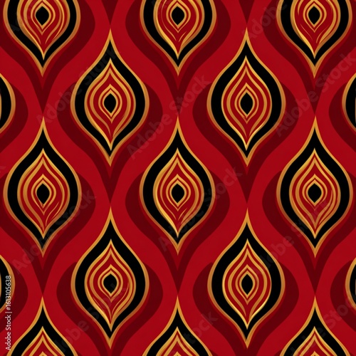 Ikat Seamless Pattern Design For Fabric