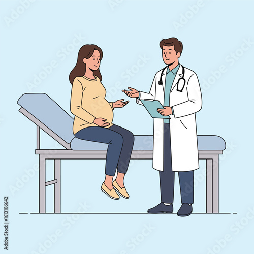 Doctor consulting pregnant woman 