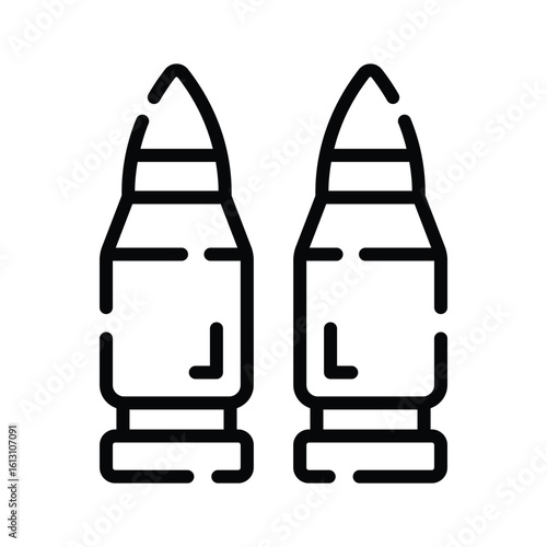 Trendy outline icon of dangerous bullets ammunition