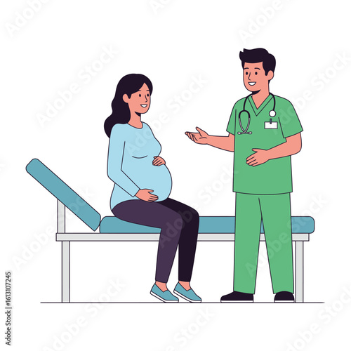 Doctor consulting pregnant woman