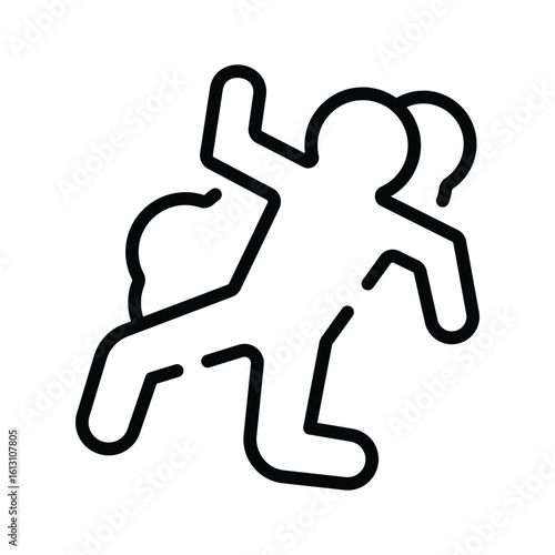 Visually appealing linear icon of drawn dead body