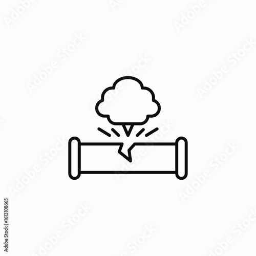 broken pipe leak icon sign vector