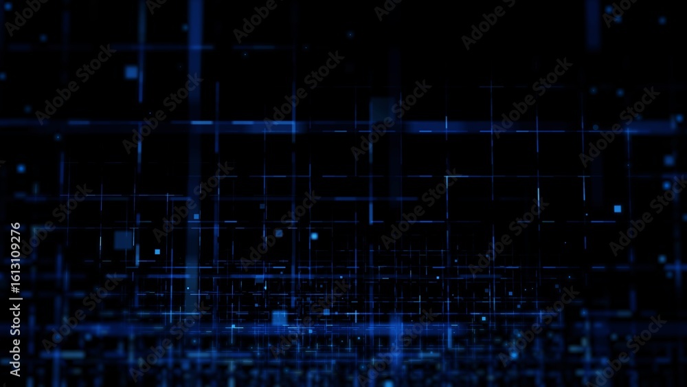 Abstract Blue Digital Grid with Geometric Patterns and Technological Vibe Abstract Blue Digital Grid with Geometric Patterns and Technological Vibe