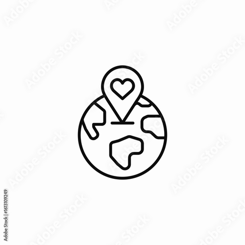 global love location icon sign vector