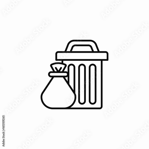 garbage bin bag icon sign vector