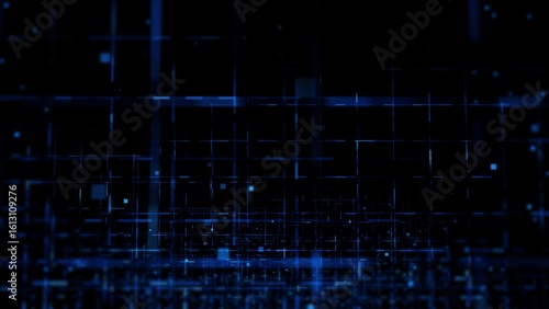 Wallpaper Mural Abstract Blue Digital Grid with Geometric Patterns and Technological Vibe Torontodigital.ca