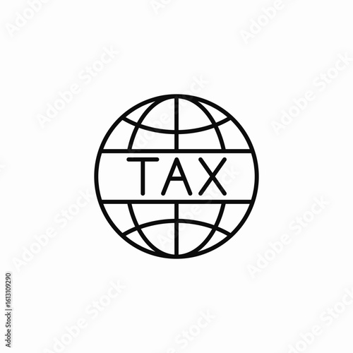 global tax world icon sign vector