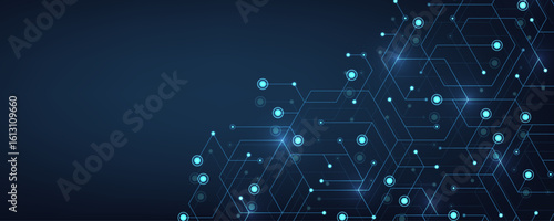 Structure molecule and communication Dna, atom, neurons. Science concept for your design. Connected lines with dots. Medical, technology, chemistry, science background. illustration.