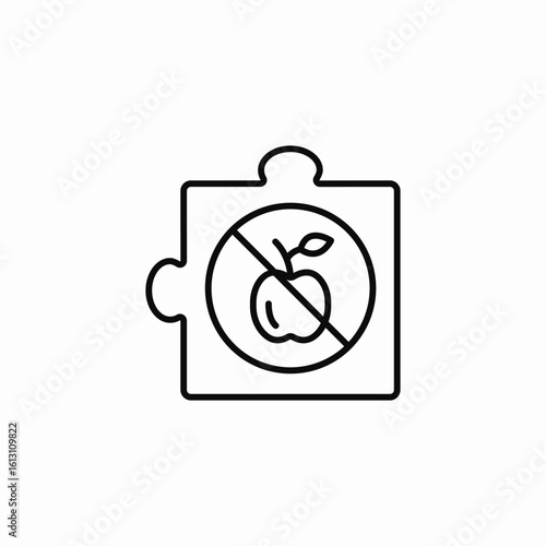 no apple puzzle icon sign vector