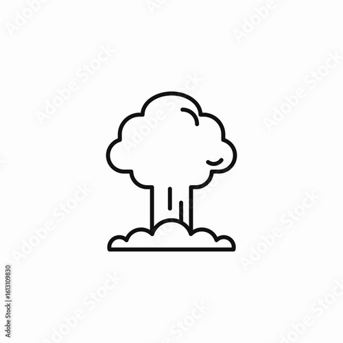 nuclear explosion cloud icon sign vector
