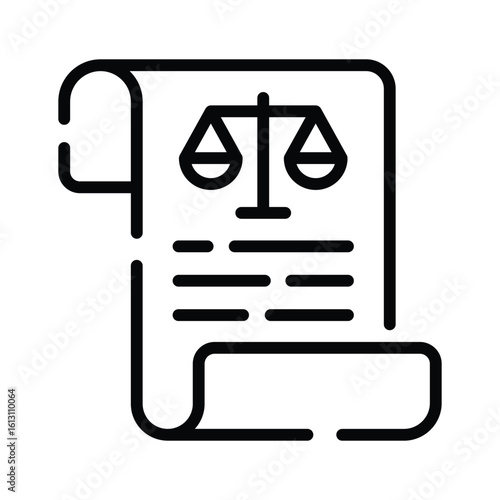 Well crafted outline icon of official law notice