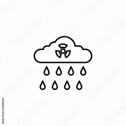 radioactive rain cloud icon sign vector