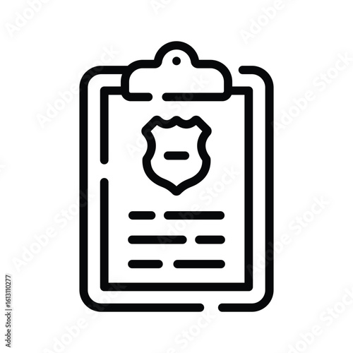 Visually appealing outline icon of detailed police report