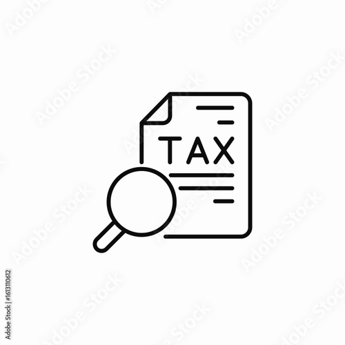 tax document search icon sign vector