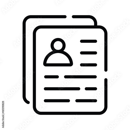 A captivating linear icon of biodata form sheet